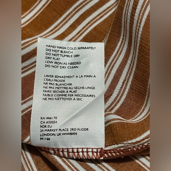 Faithfull The Brand x Anthropologie Copper Brown Stripe Maxi Dress Sz Medium (6) - Picture 9 of 11